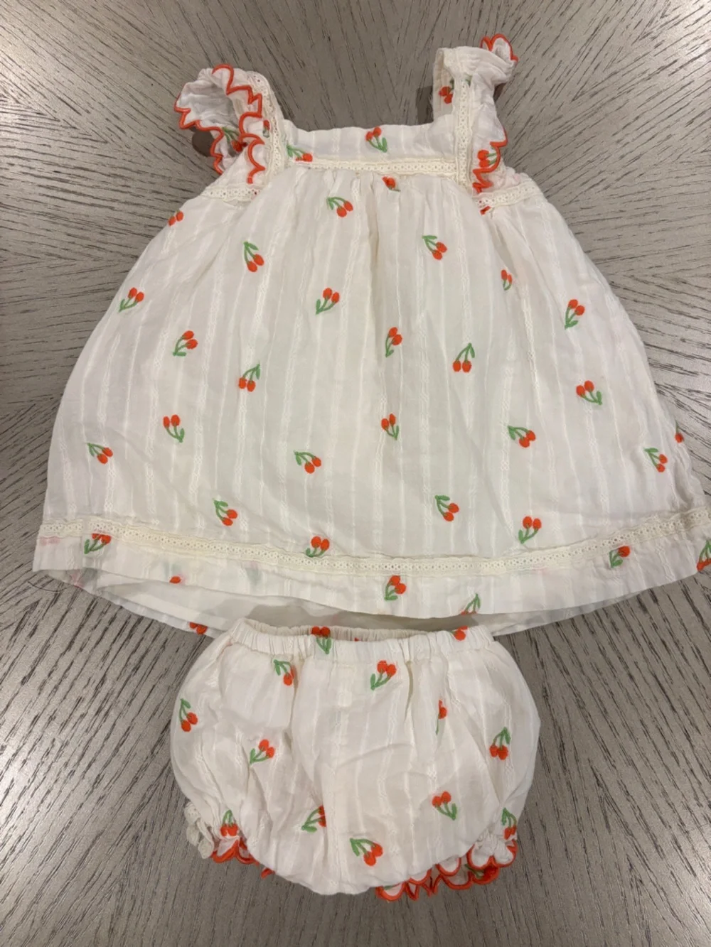 Happily Grey Cherry-Print Girls' Two-Piece Matching Set
